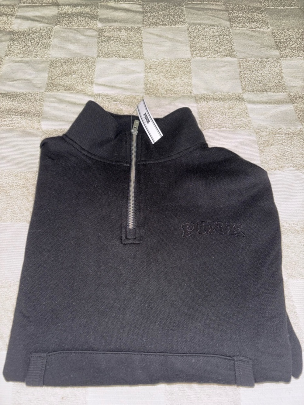 Victoria's Secret PINK women’s Black Half-Zip Sweater